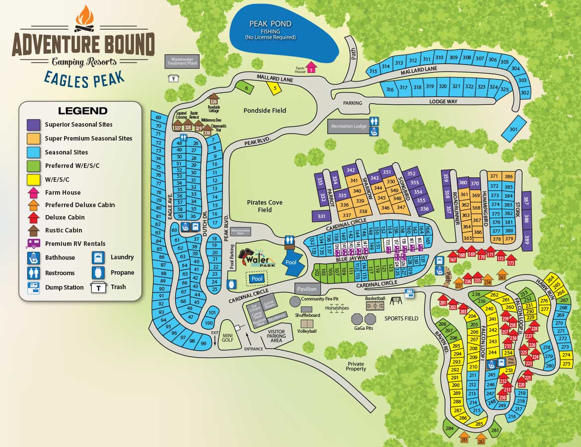 Adventure Bound Eagles Peak campground map