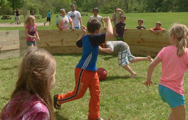 Kids playing GaGa ball at Adventure Bound Four Winds