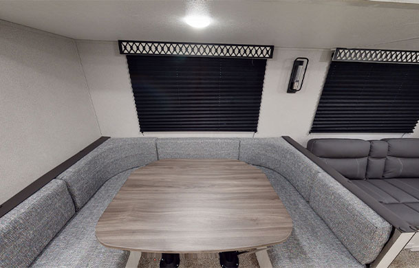 premium rv rental interior table